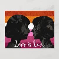 Lesbian Flag with Two Woman Silhouettes  Postcard