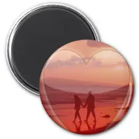 Couple on the Beach Valentine Magnet