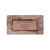 Rustic Vintage Blush Pink Wedding Label