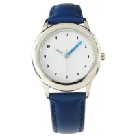 Kids Stainless Steel Blue Leather Strap Watch