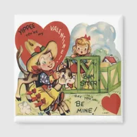 Vintage Valentine Steer Magnet