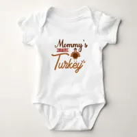 Mommy's Little Turkey Typography  baby bodysuit