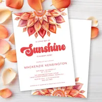 Ray of Sunshine Retro Boho Baby Shower Invitation