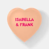 Peach Conversation Heart Paperweight