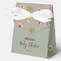 Boho Whimsical Floral Baby Shower Cute Flowers Favor Boxes