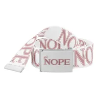 Sarcastic Humorous Blush Pink Glitter Nope Belt