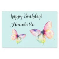 Delicate Pink Butterfly in Pastel Rainbow Colors Tissue Paper