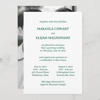 Minimal Green/White Temple Wedding Two Reception Invitation