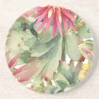 Cactus Brights Bloom Sandstone Coaster