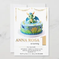 *~* ONE Dragon Baby Photo AP88 Birthday Party Invitation