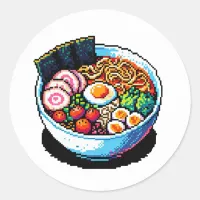 Pixel Art Ramen Noodles  Classic Round Sticker