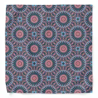 Pink & Blue Elegant Boho Geometric Pattern Bandana