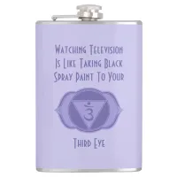 Purple Third Eye Chakra Quote Flask