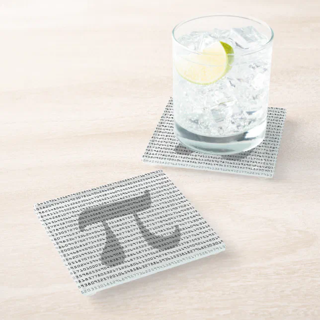 Many Many Digits of Pi Mathematical Constant Glass Coaster