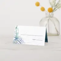 Modern Watercolor Ocean Beach Wedding Place Card