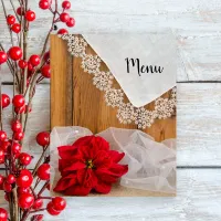 Rustic Poinsettia Lace Country Winter Wedding Menu