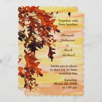 Autumn Leaves Swirl Color Wedding Invitation