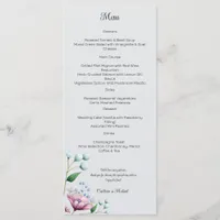 Elegant Floral Wedding Soft Botanical Romance Menu