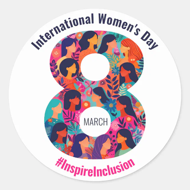 March 8 International Women's Day IWD Classic Round Sticker