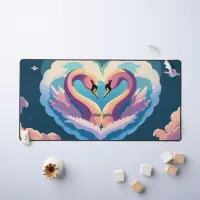 Swans In Love Desk Mat