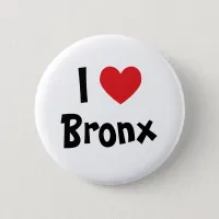 I Love Bronx Red Heart Pinback Button