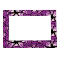 Purple Floral Romantic Pattern Magnetic Photo Frame