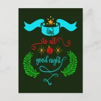 And To All A Good Night Christmas, Typography, ZSG Postcard