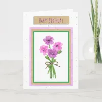 Happy Birthday Watercolor Flowers Card