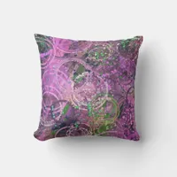 Abstract Art Circles Paint Brushstroke Flicks Throw Pillow