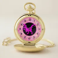 Pink Dinosaur Hide Pocket Watch