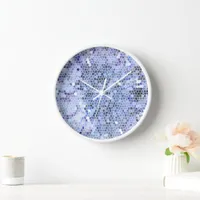 Elegant ice blue mosaic, modern clock