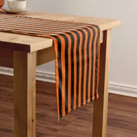 Halloween Pumpkin Orange Stripe Table Runner