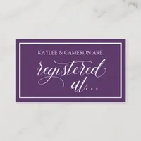 Wedding Registry / Registered At Cards- Plum Enclosure Card