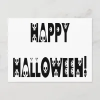 Skeleton Halloween Text Postcard