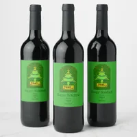 Personalized Celtic Christmas Tree Wine Label