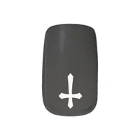 Religious White Cross on Black Minx Nail Art