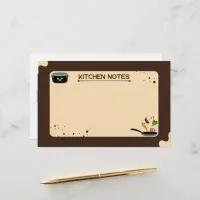 Brown Beige Kitchen Notes Cartoon Drawings Stationery