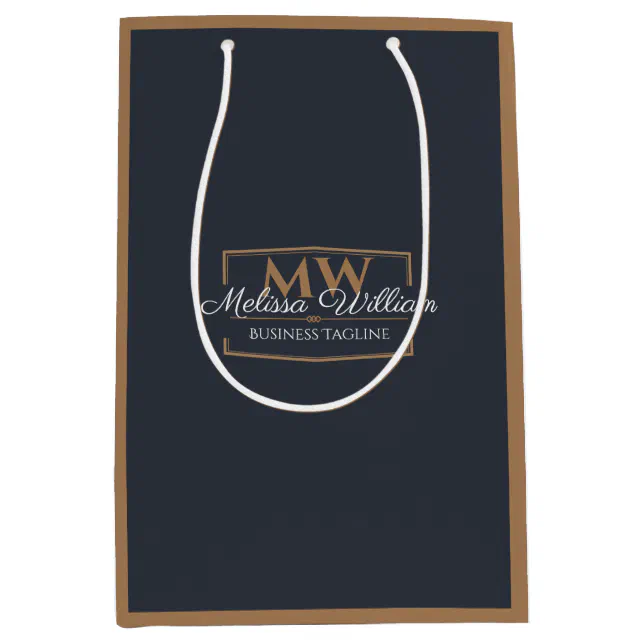 Black Gold Monogram Medium Gift Bag