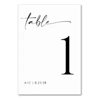 Elegant Minimalist Modern Handwriting Wedding Table Number