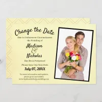 Change the Date Add Photo Wedding Yellow Parchment Save The Date