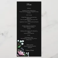 Elegant Floral Wedding Soft Botanical Romance Menu