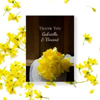 Rustic Daffodils and Barn Wood Wedding Thank You