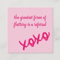 Kisses XOXO Pink On Pink Referral Card