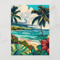 Pretty Hawaiian Island themed | Keeping in Touch Postcard