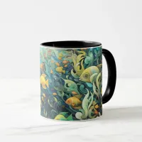 School of reef fishes mug
