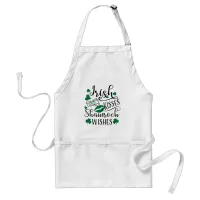 Irish Kisses and Shamrock Wishes Adult Apron