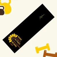 Women Rights Ruth Bader Sunflower Black Meditation Yoga Mat