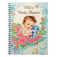 Vintage Baby Girl Baby Shower Notebook