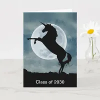 Unicorn Silhouette Full Moon Class of 2030 Card