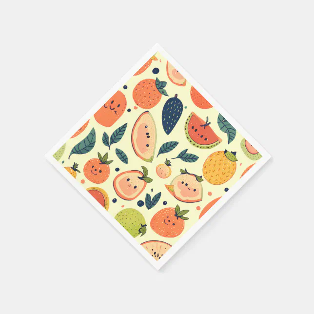 Colorful and Cute Fruit Characters Napkins